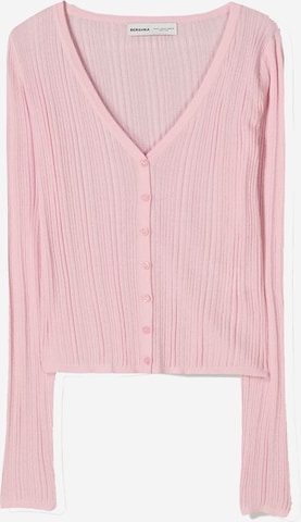 Bershka Knit cardigan in Pink: front