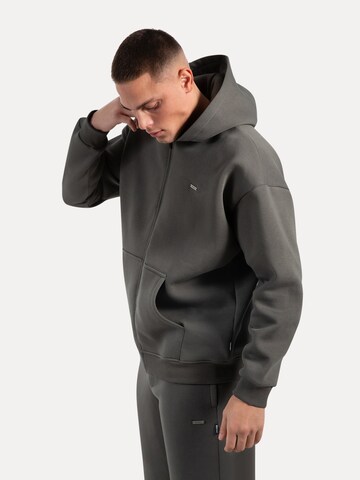 Smilodox Cedrik Basic Zipper Hoodie in Grau