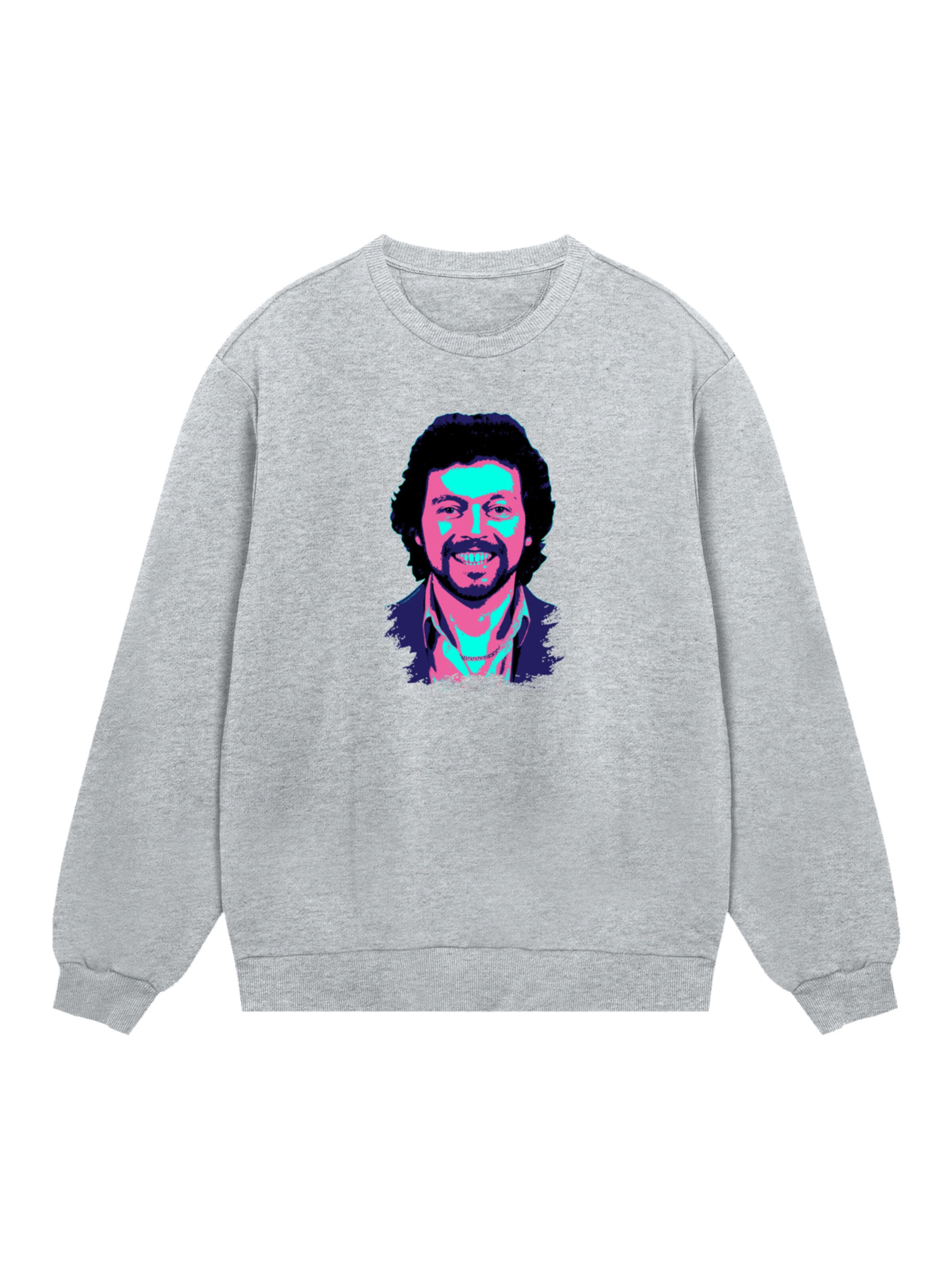 Sweat-shirt 'TV Times Jeremy Beadle 1982 Pop Art' F4NT4STIC en gris : devant