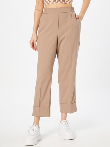 ESPRIT Regular Trousers with creases in Brown: front