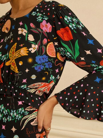 Robe love & roses en noir