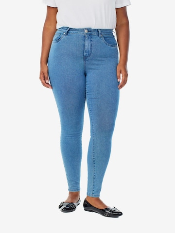 mėlyna Zizzi Prigludęs Džinsai 'Amy': priekis