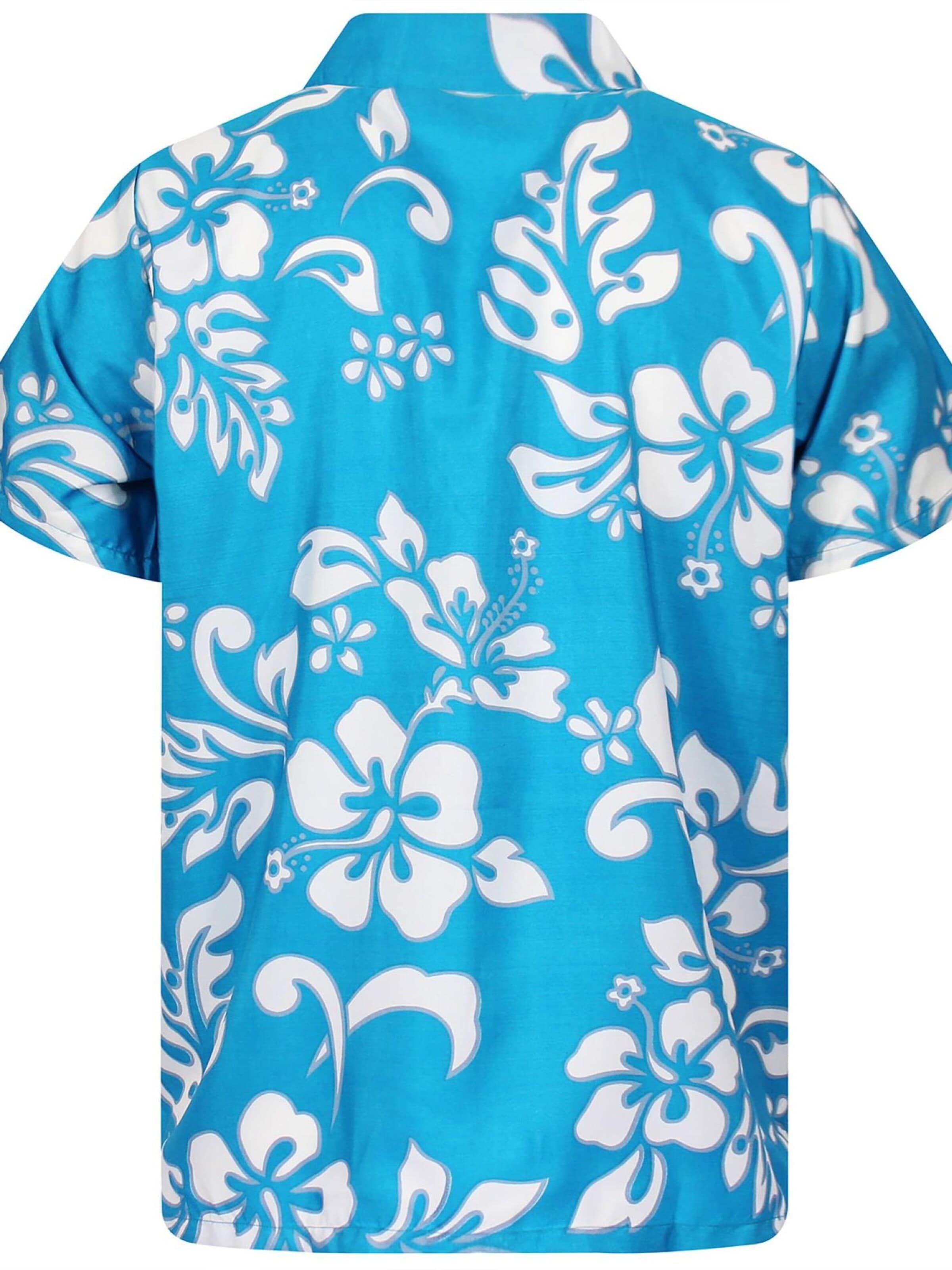 King Kameha Shirt 'Hibiscus' in Blauw