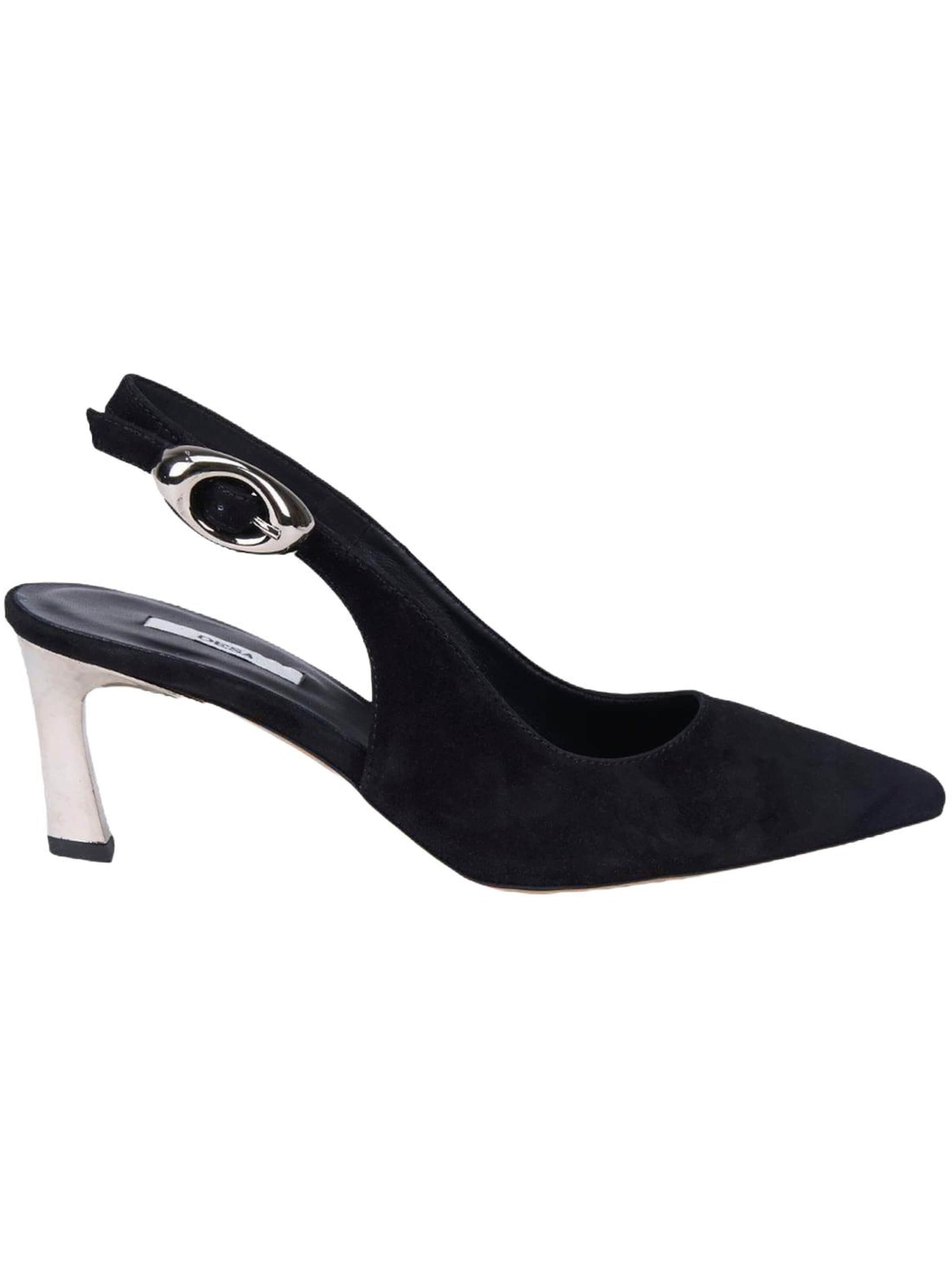 Desa Slingback pumps 'DESA Damen-Slingback-Stiletto-Pumps aus Wildleder' in Black