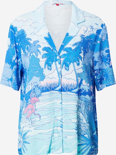 Tommy Jeans Chemisier en azur / bleu foncé / rose / blanc, Vue avec produit