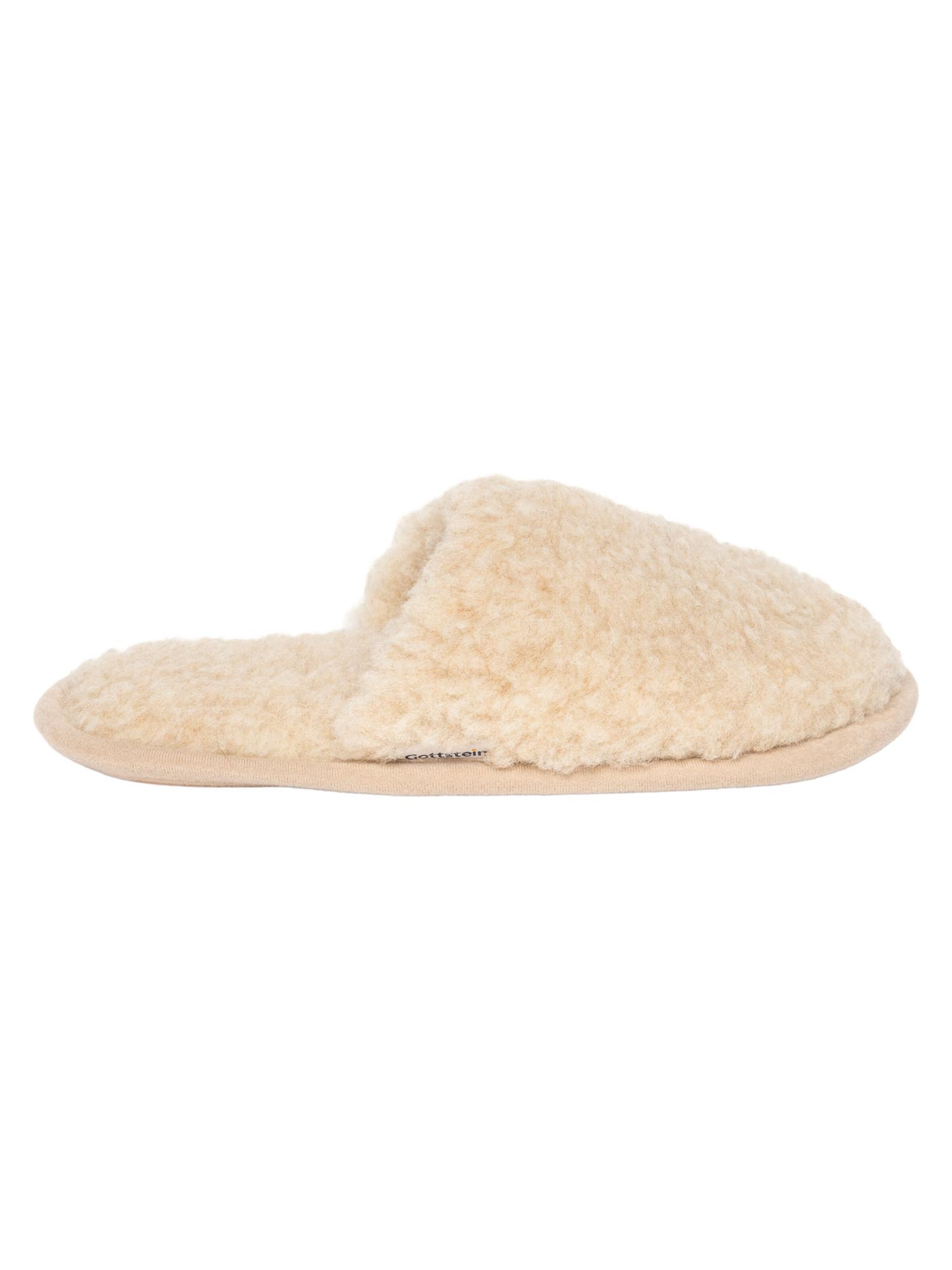 Gottstein Huisschoenen 'Curly Wool' in Beige