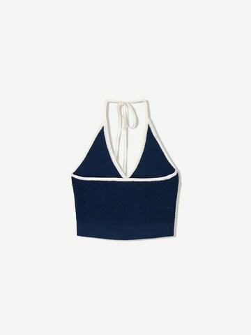 Bershka Gebreide top in Blauw