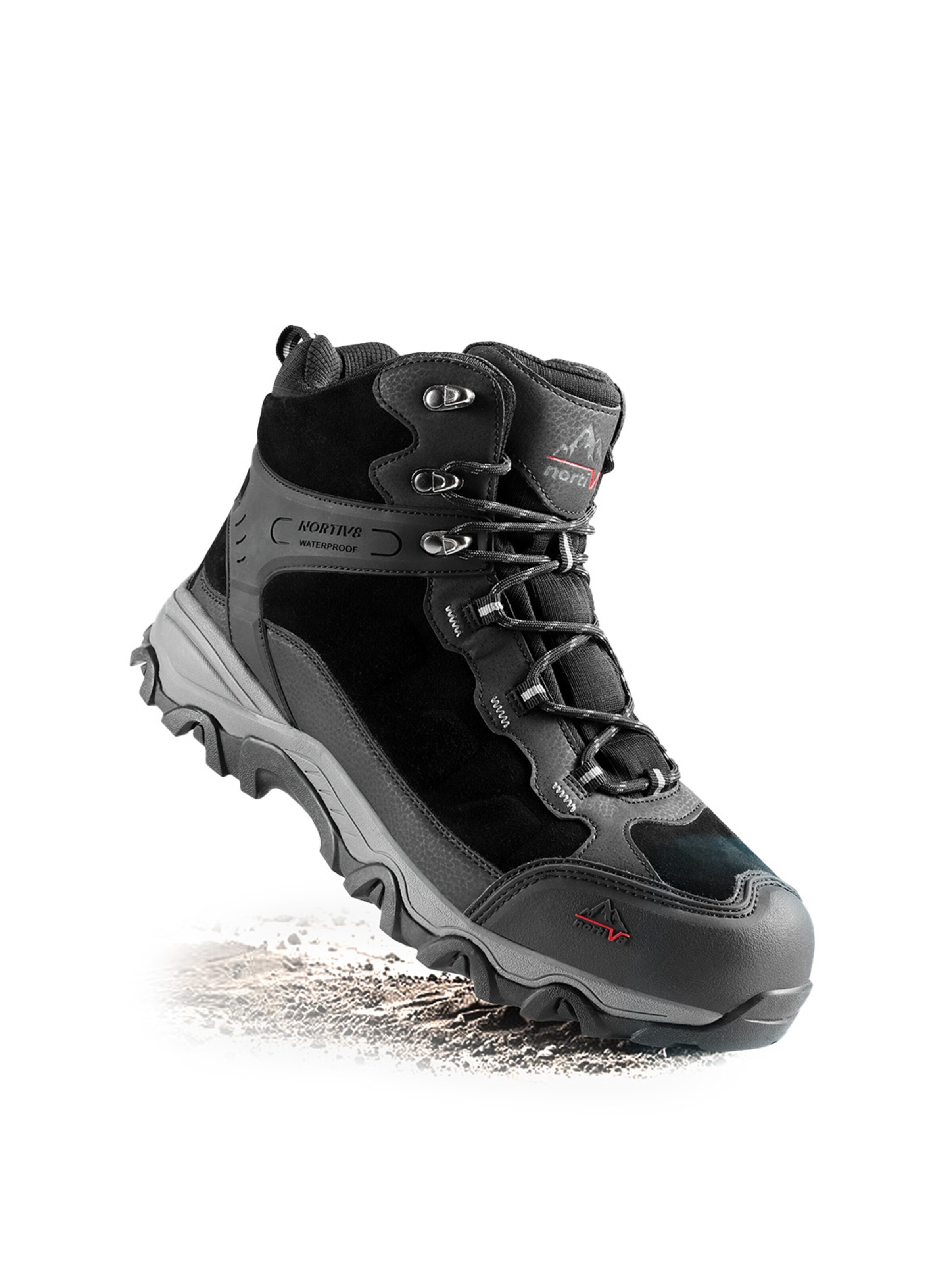 Boots 'NORTIV 8 Herren Wasserdichte Wanderschuhe Outdoor Mid Trekking Leichte Bergschuhe' di NORTIV 8 in nero