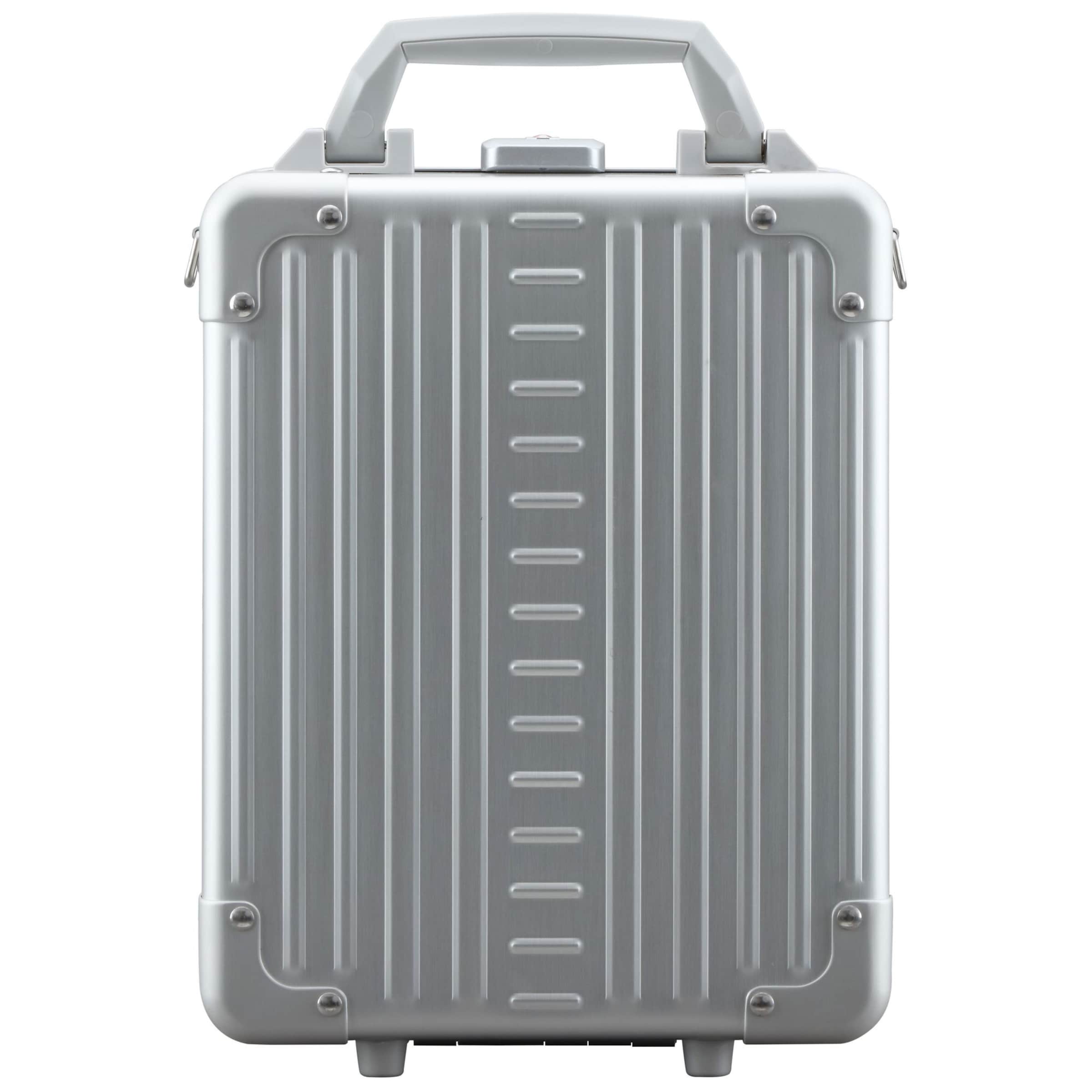Valigetta ventiquattrore di Aleon in argento: frontale