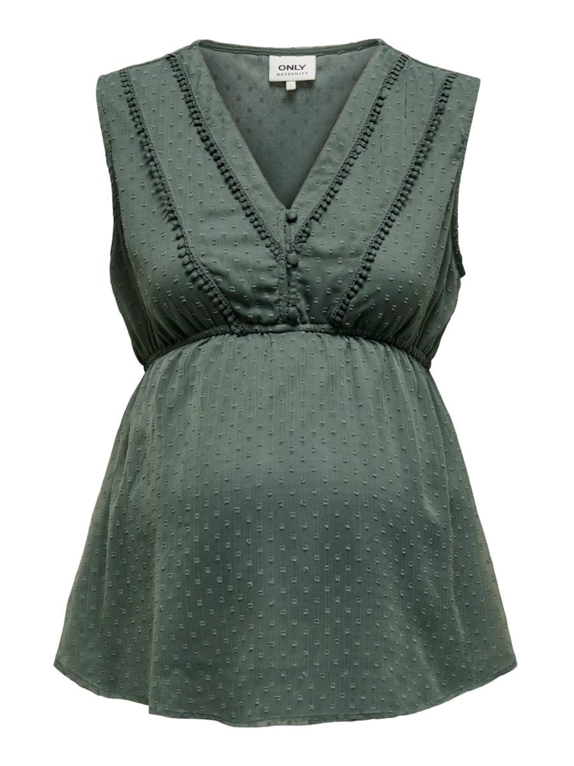 Only Maternity Blouse 'Mama' in Green: front