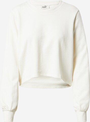 PUMA Sportief sweatshirt 'EXHALE' in Wit: voorkant