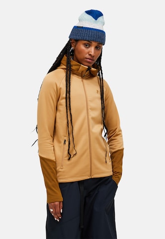 PEAK PERFORMANCE Fleecejacke W Rider Essentials Midlayer Zip Hood in Braun: Vorderseite
