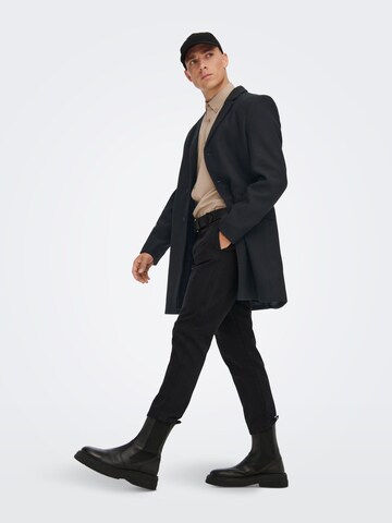 Manteau mi-saison 'JULIAN' Only & Sons en noir