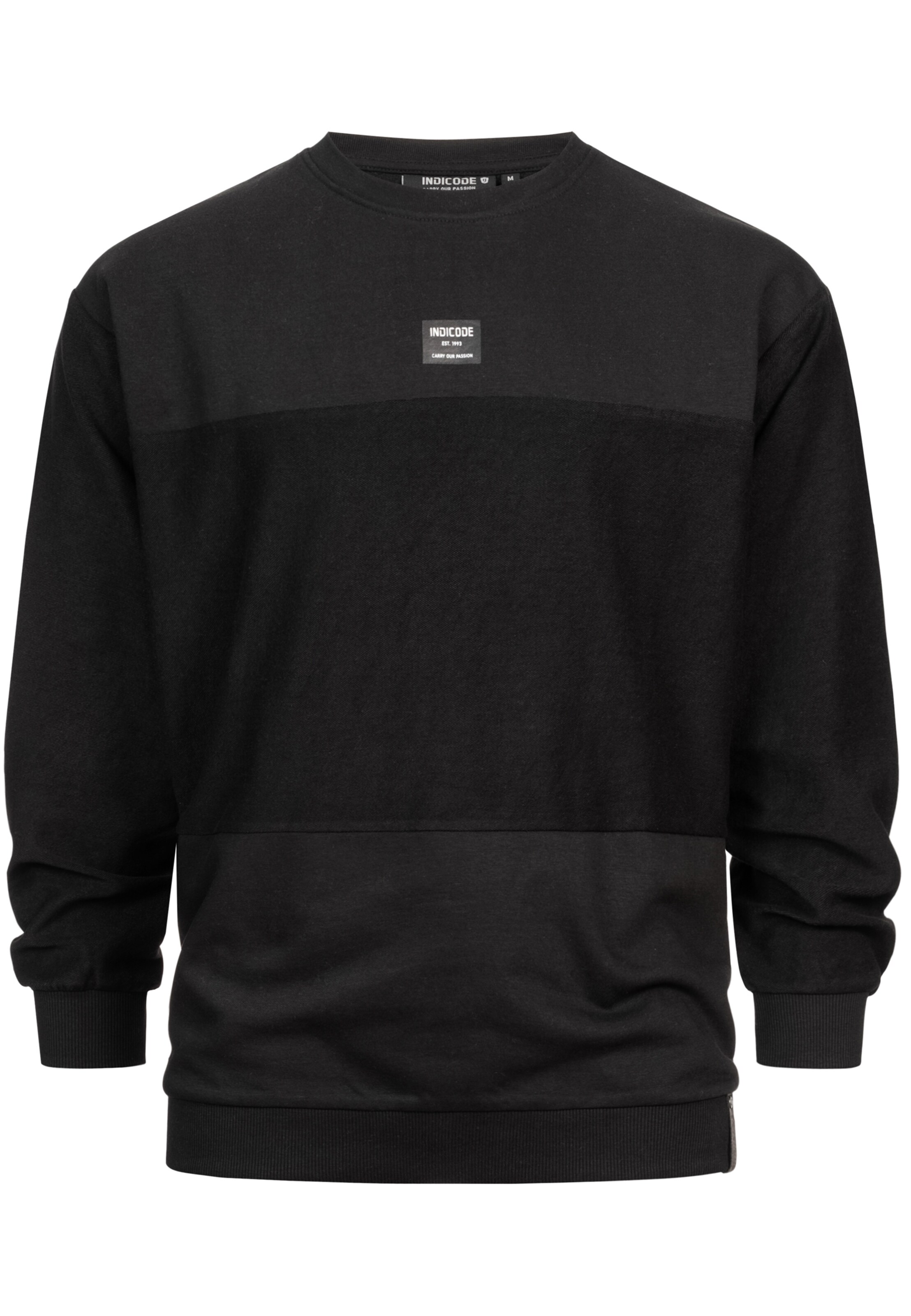 INDICODE JEANS Sweatshirt 'Bridge' in Black: front