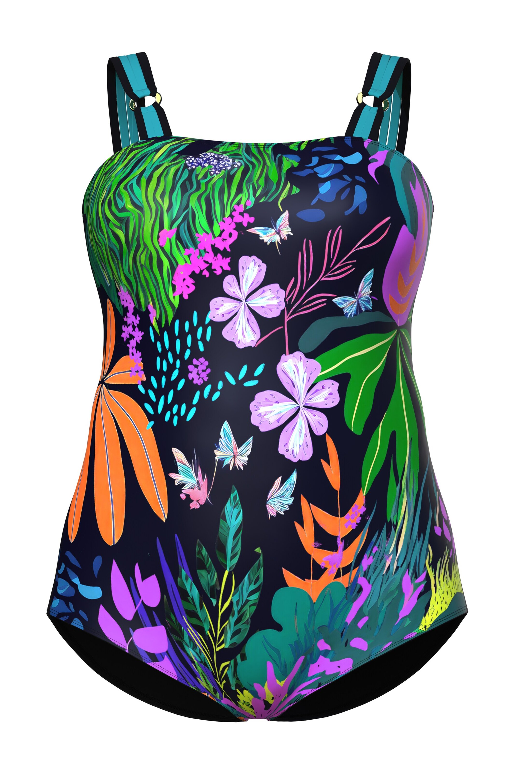 Ulla Popken Swimsuit in Black: front