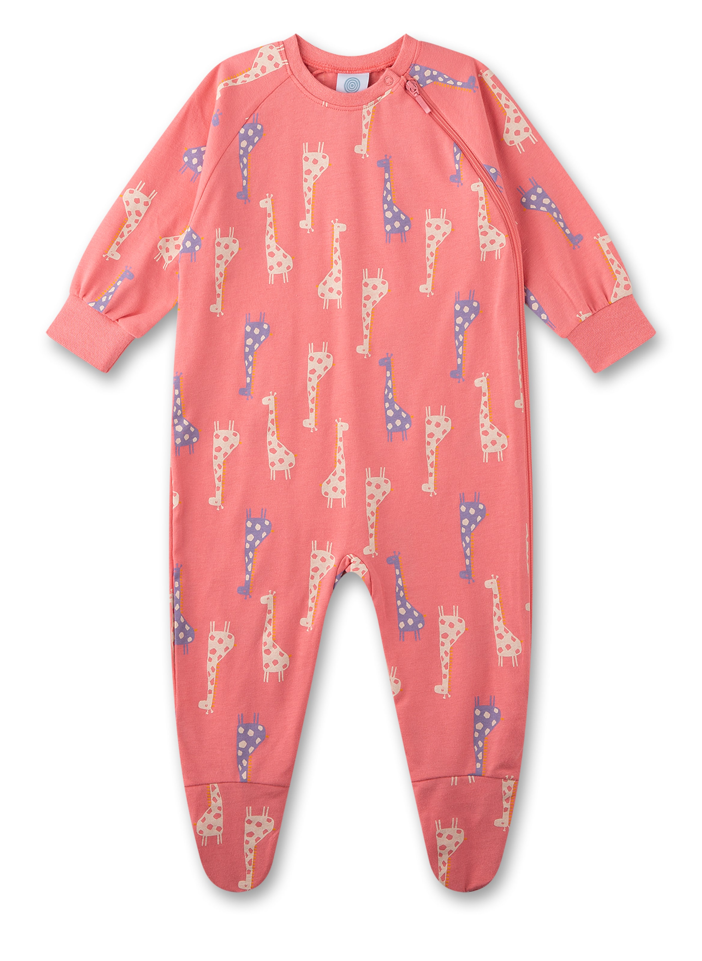 Tutina / body per bambino 'Giraffe' di Sanetta in rosa: frontale
