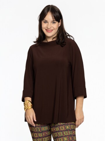 YOEK Shirt 'Dolce' in Brown: front