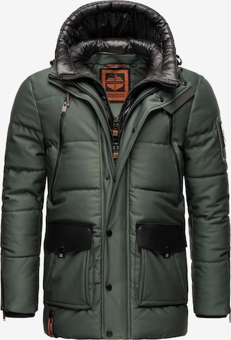 STONE HARBOUR Winter Jacket 'Mitjaa' in Green: front