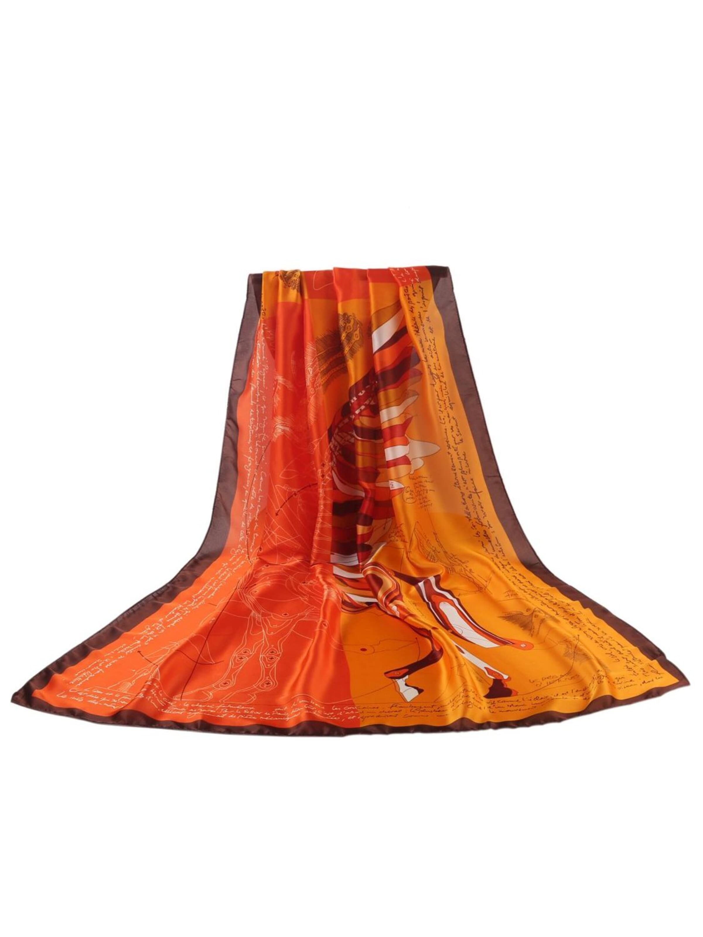 alberto cabale - Chal 'Etole de Soie Winged Florina' en naranja
