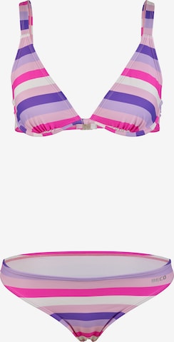 BECO the world of aquasports Bikini 'Fresh Stripes' in Pink: Vorderseite