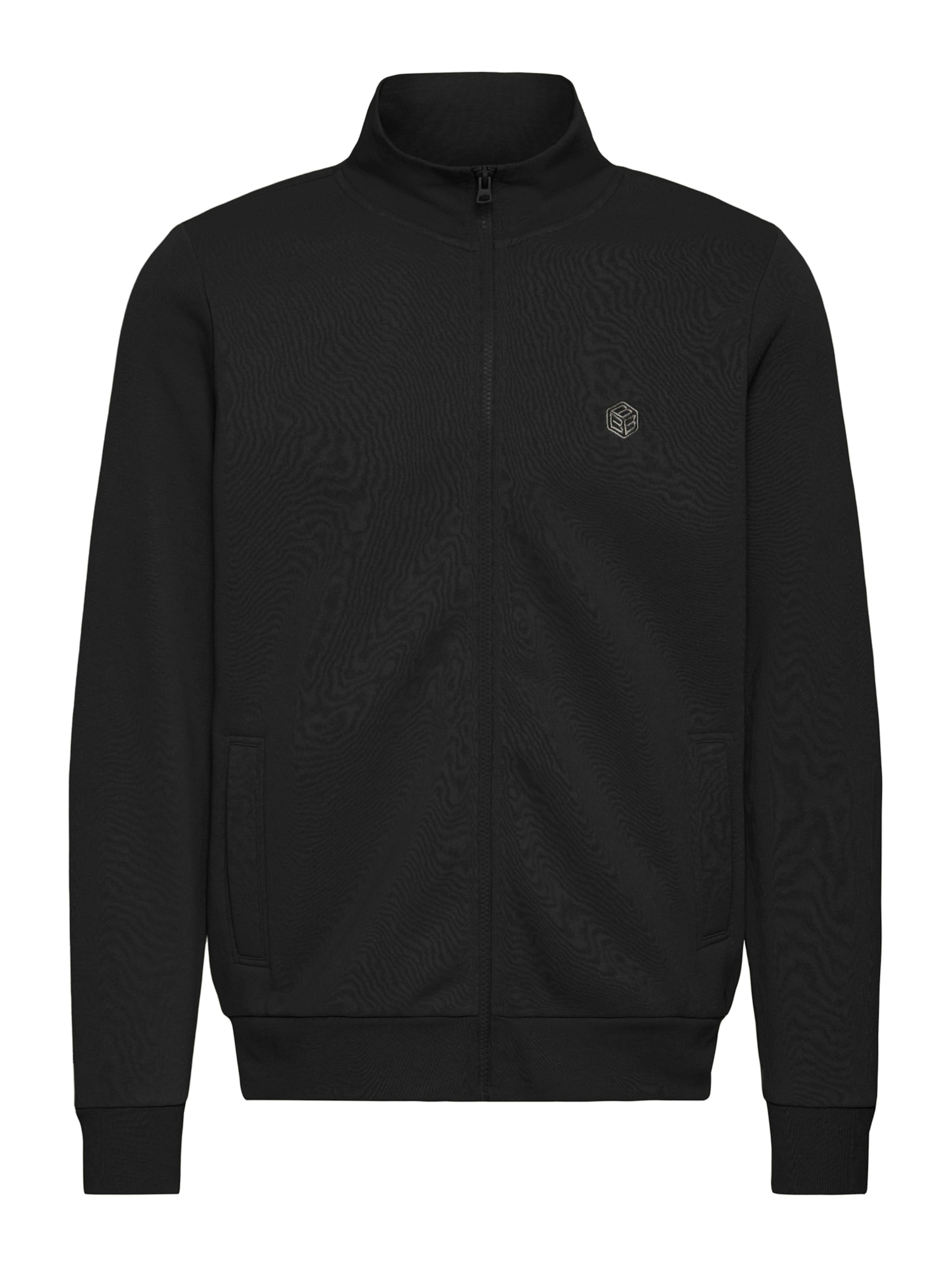 BLEND Zip-Up Hoodie in Black: front
