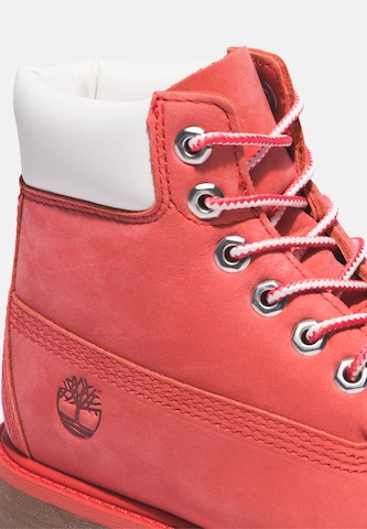 TIMBERLAND Lace-Up Ankle Boots in Red