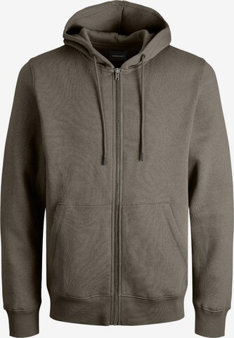 JACK & JONES Zip-Up Hoodie 'BRADLEY' in Grey: front