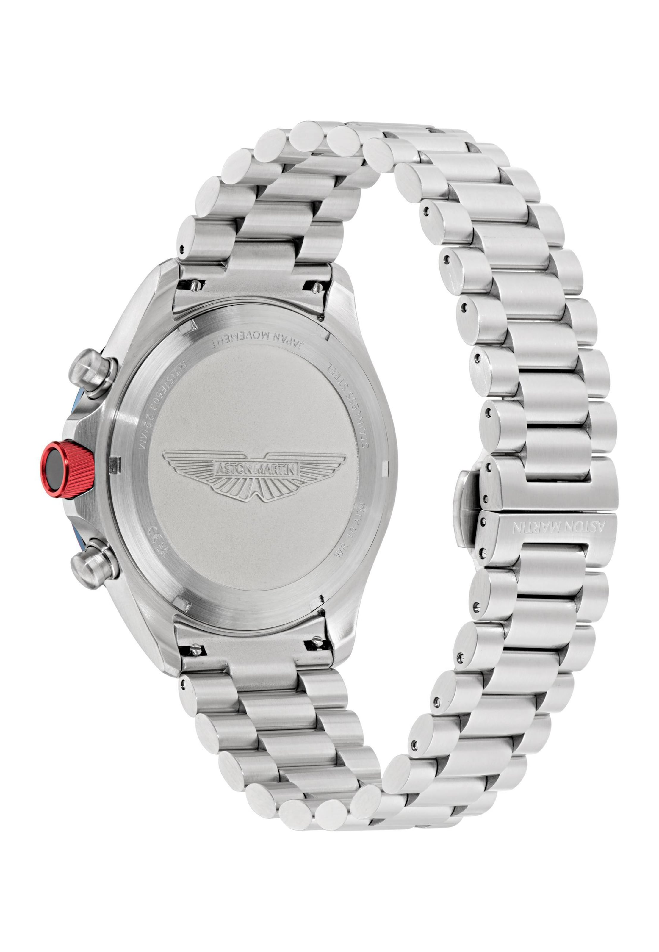 Aston Martin Analoguhr 'SPT' in Silber