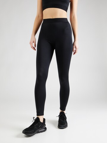 Skinny Pantalon de sport 4F en noir : devant