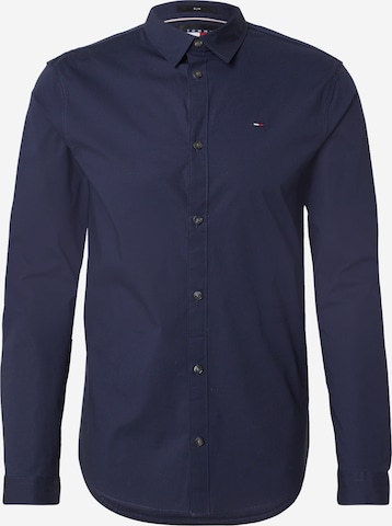 Tommy Jeans Slim Fit Hemd in Blau: Vorderseite