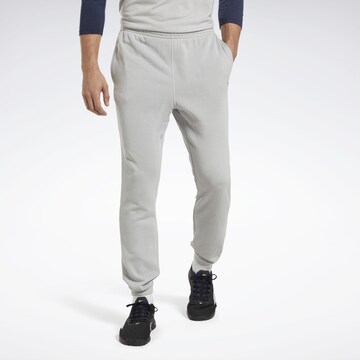 Reebok Sport Tapered Workout Pants in Grey: front