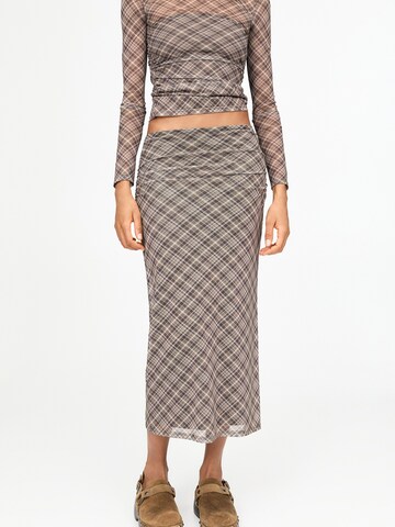 Pull&Bear Rok in Grijs: voorkant