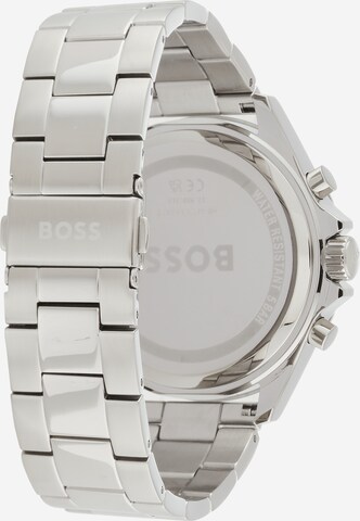 BOSS Analogové hodinky '44MM/CHRONO/5BAR/SS CASE/BLACK DIAL/SS B' – stříbrná