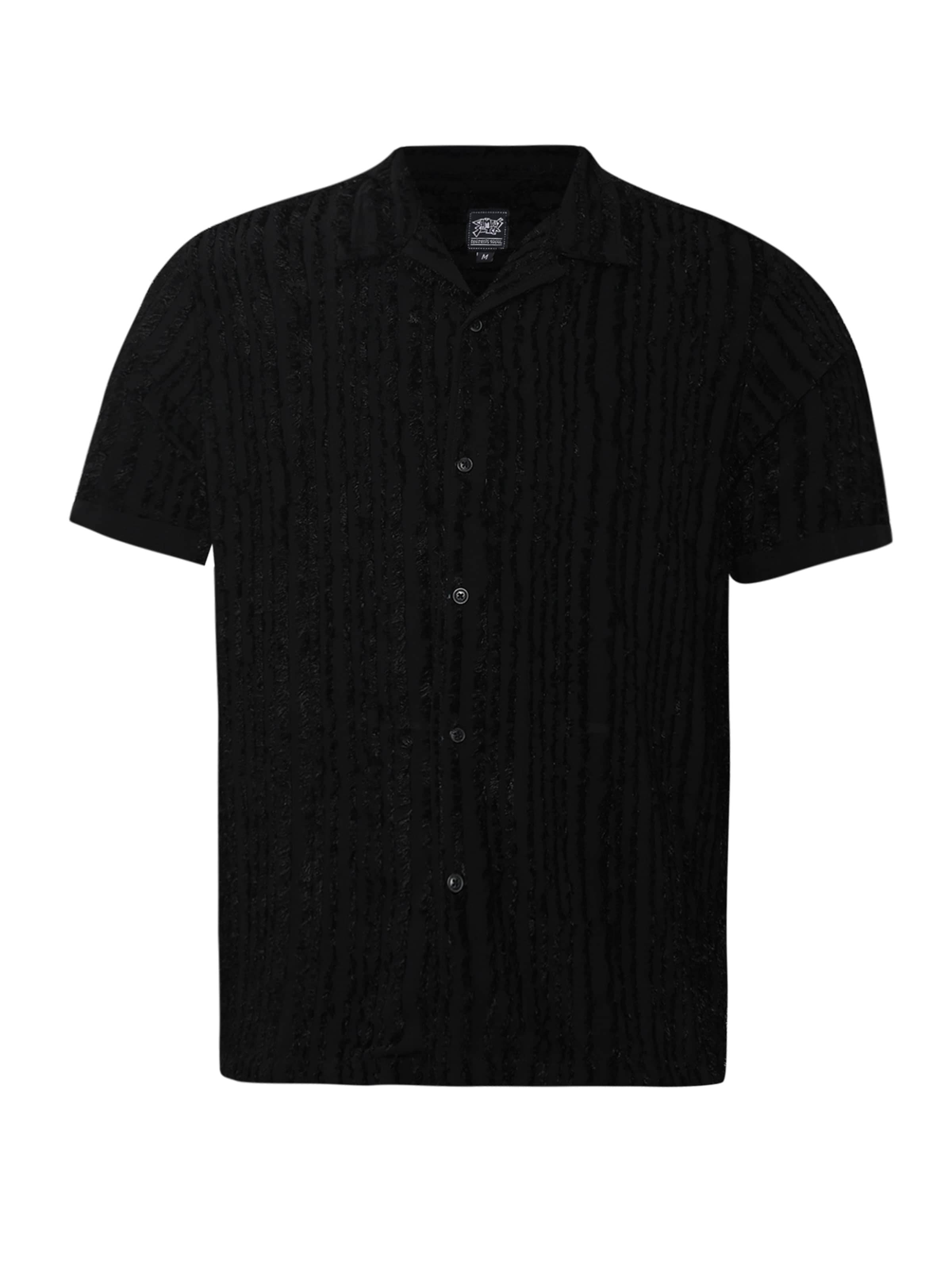 Campus Sutra Slim Fit Hemd 'Julius' in Schwarz: Vorderseite