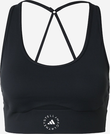 juoda ADIDAS BY STELLA MCCARTNEY Biustjė Sportinė liemenėlė 'TrueStrength': priekis