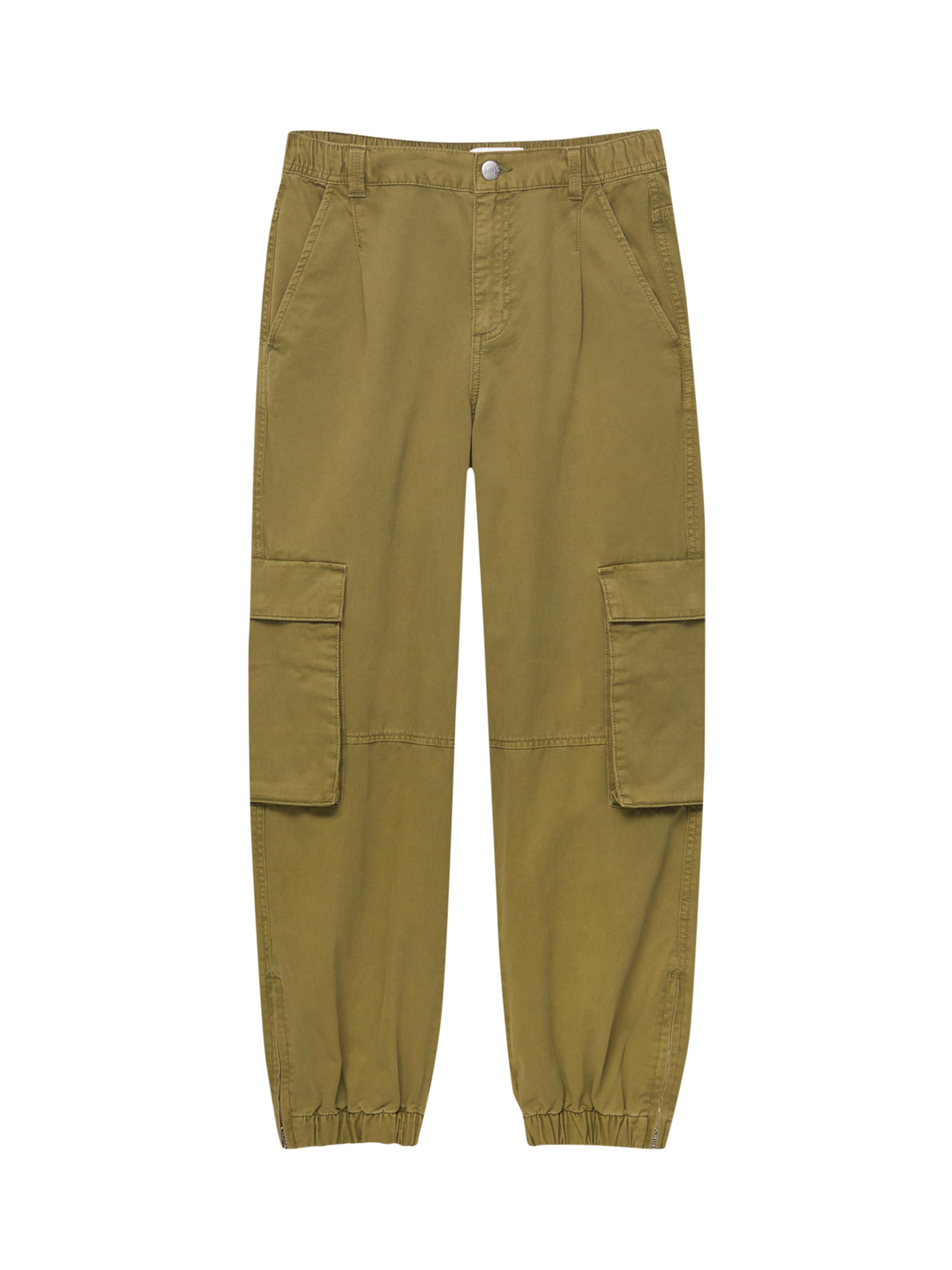 Pull&Bear Tapered Cargohose in Grün: Vorderseite