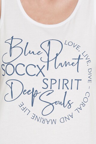 Soccx Top mit Label Print in Weiß