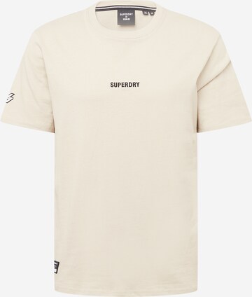 Superdry T-Shirt 'Code Micro' in Beige: predná strana
