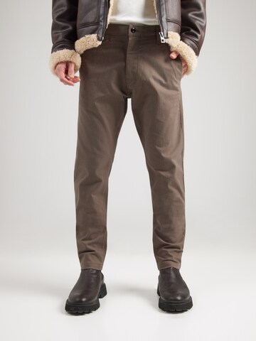 G-STAR Слим фит Панталон Chino 'Bronson 3.0' в сиво: отпред