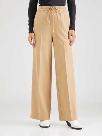Wide Leg Pantalon à plis 'Tavite' BOSS en beige : devant