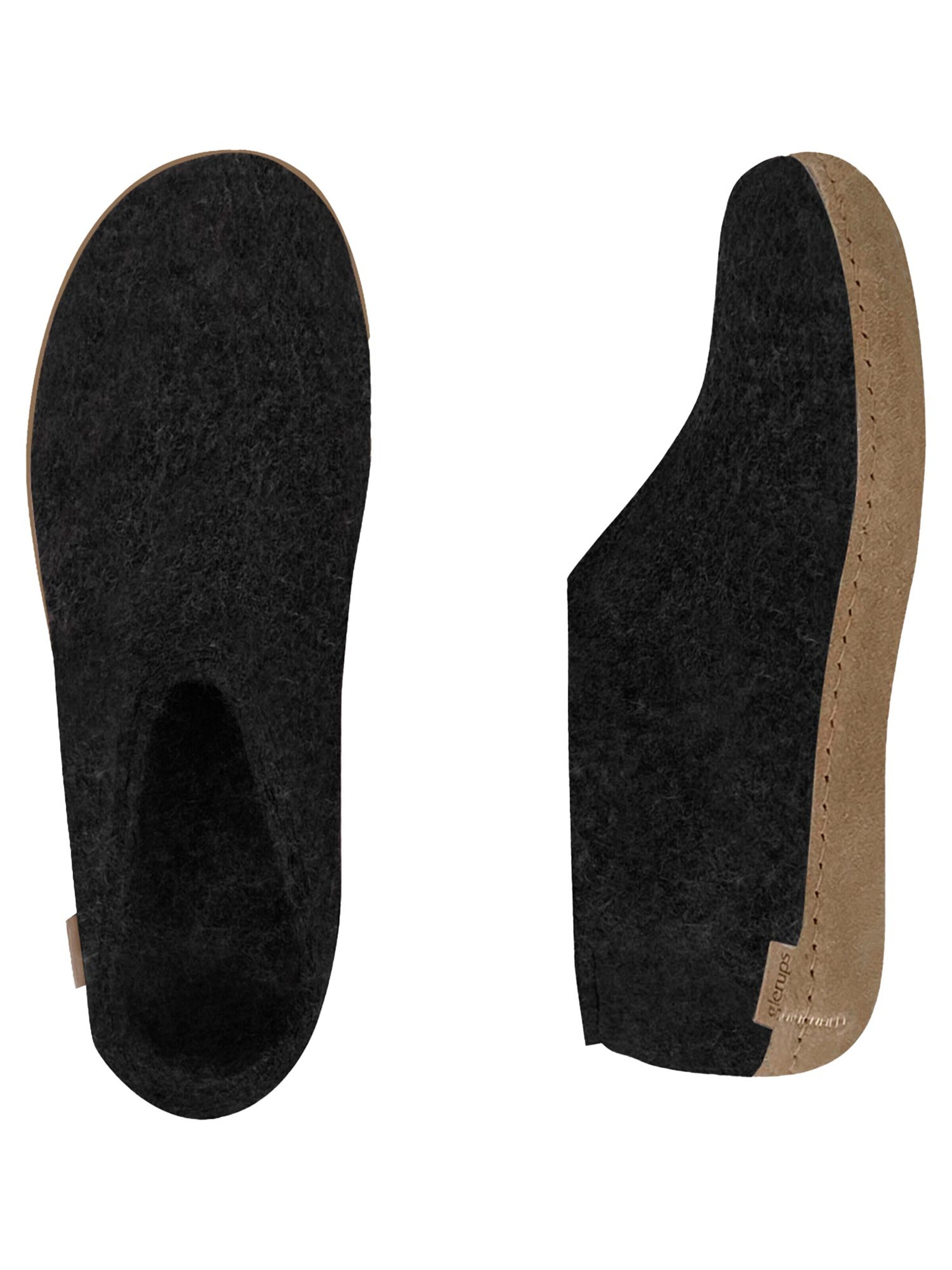Glerups Slipper 'Ledersohle' in Grey