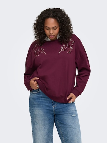 ONLY Carmakoma - Sudadera 'CARLeonora' en rojo: frente