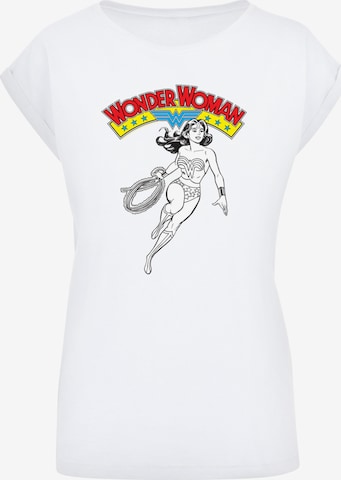 F4NT4STIC Shirt 'DC Comics Wonder Woman Lasso' in Wit: voorkant