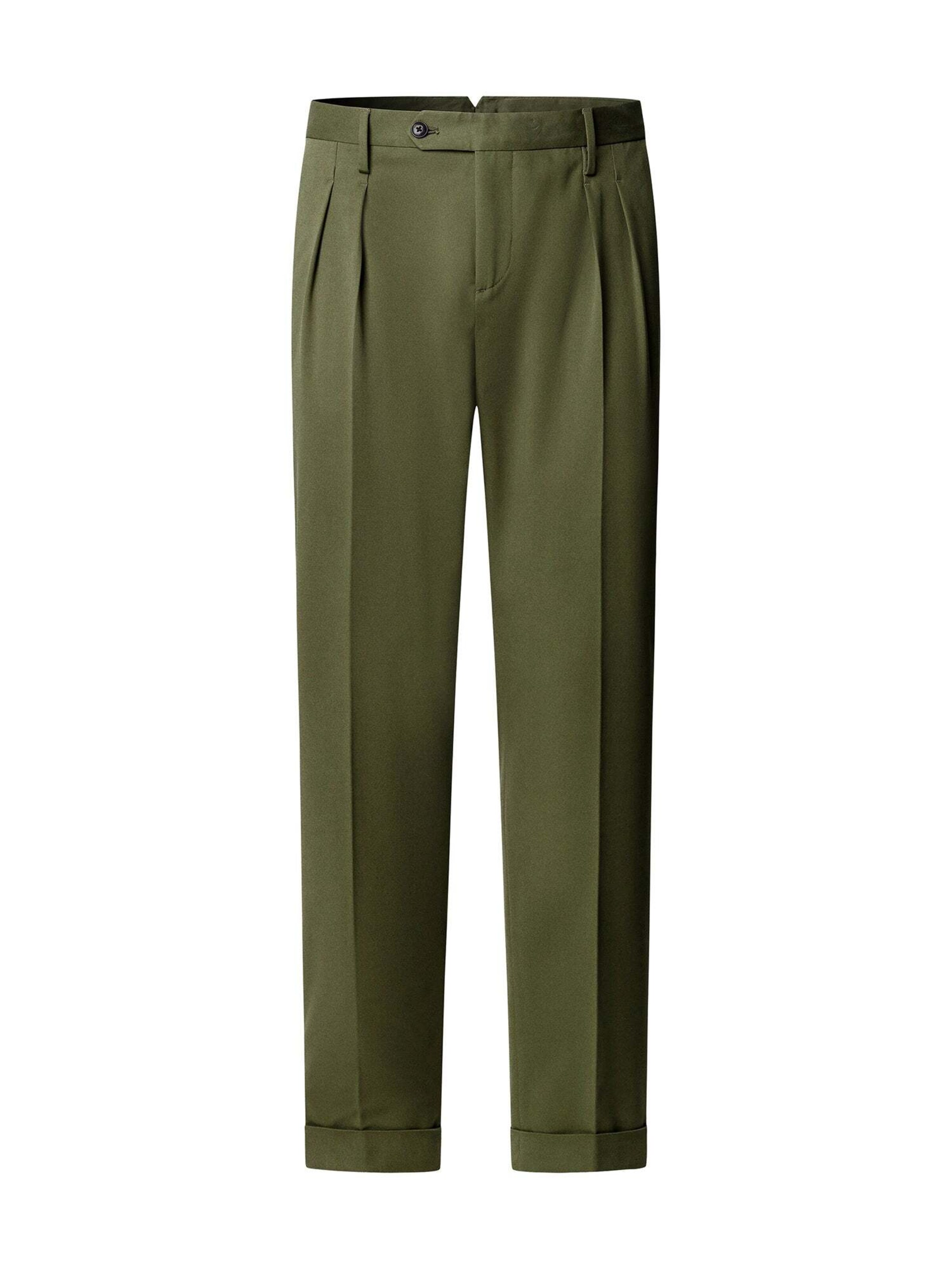 Pantaloni con pieghe di Hackett London in verde: frontale