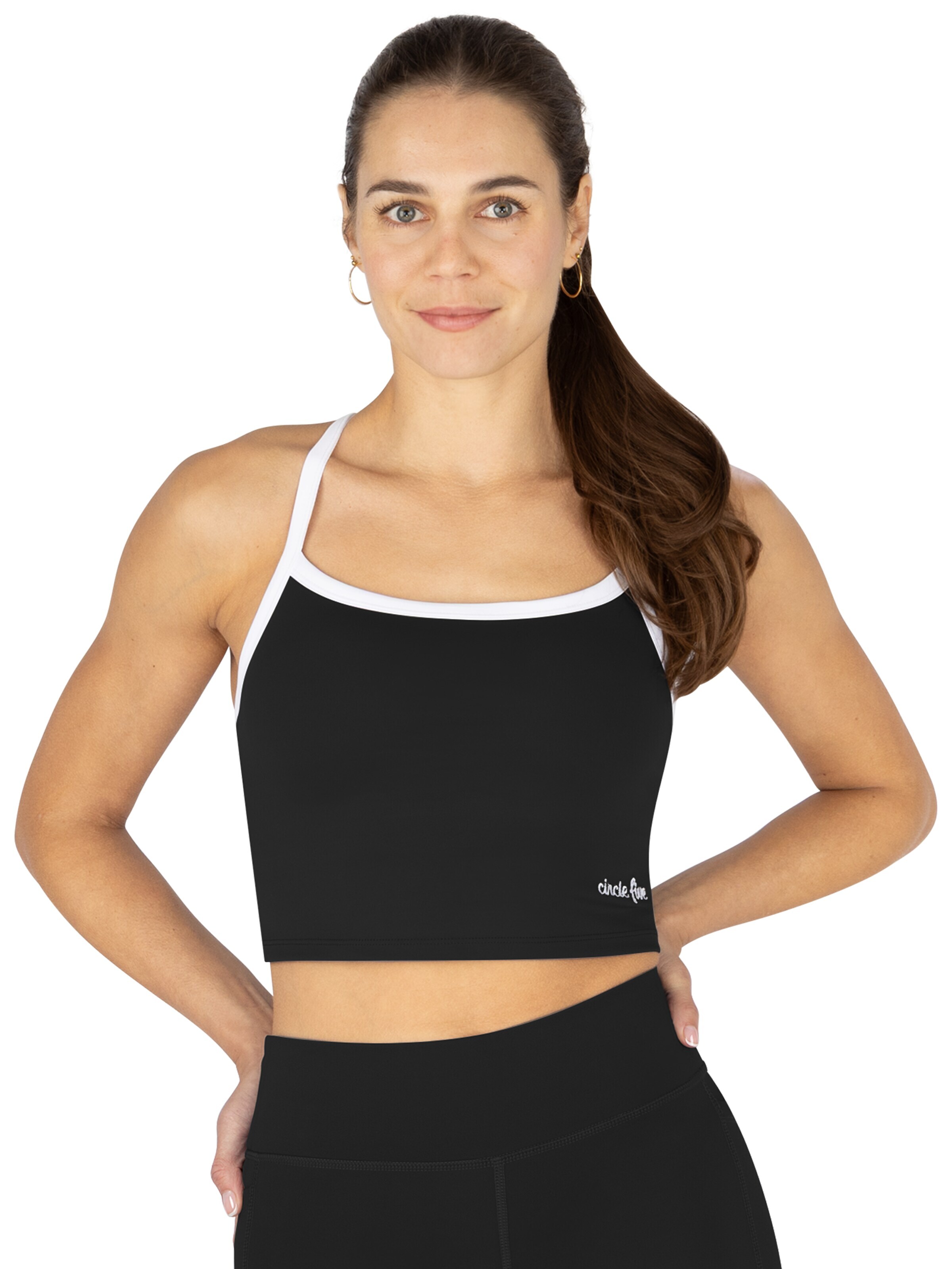 Circle Five Sports top 'Sporttop Damen | Sport-BH mit integriertem BH & Cups | Fitness, Gym Bra & Yoga Top' in Black: front