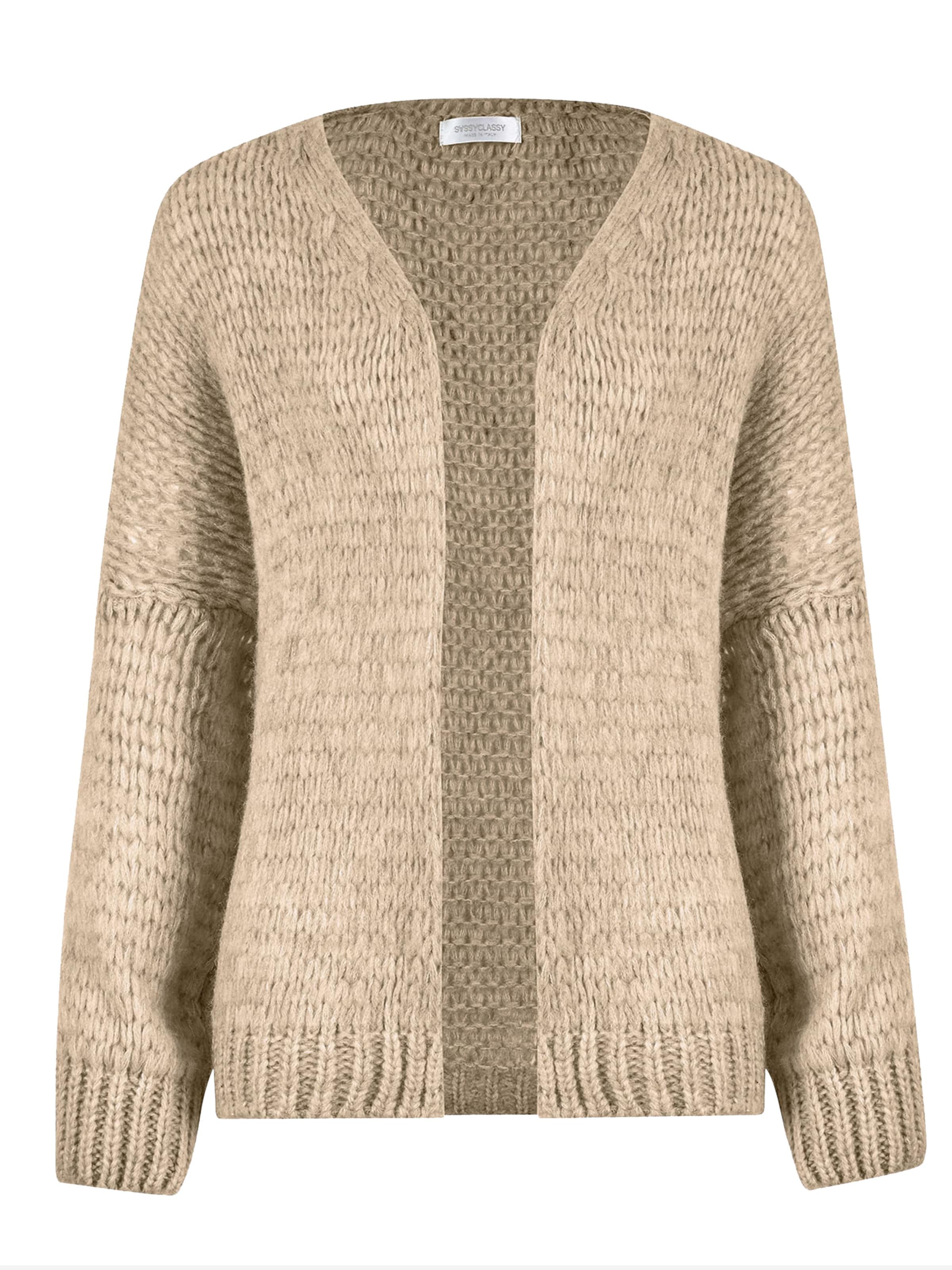 SASSYCLASSY Oversizestrickjacke‌‌‌‌‌‌ in Beige: Vorderseite