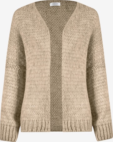 SASSYCLASSY Oversizestrickjacke in Beige: Vorderseite