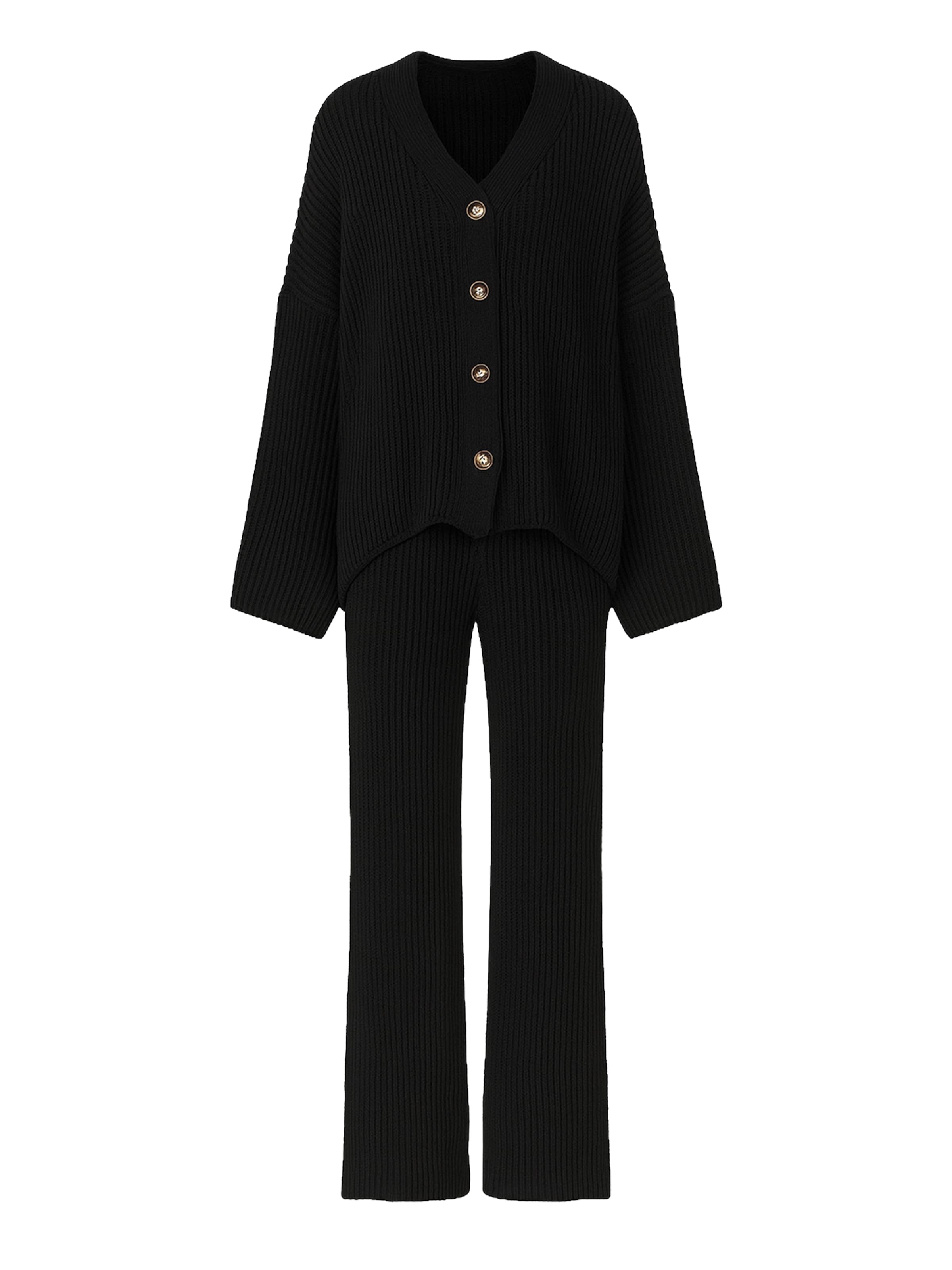 Elara Hausanzug in Schwarz: Vorderseite