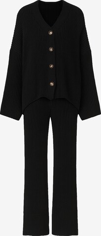 Elara Hausanzug in Schwarz: Vorderseite