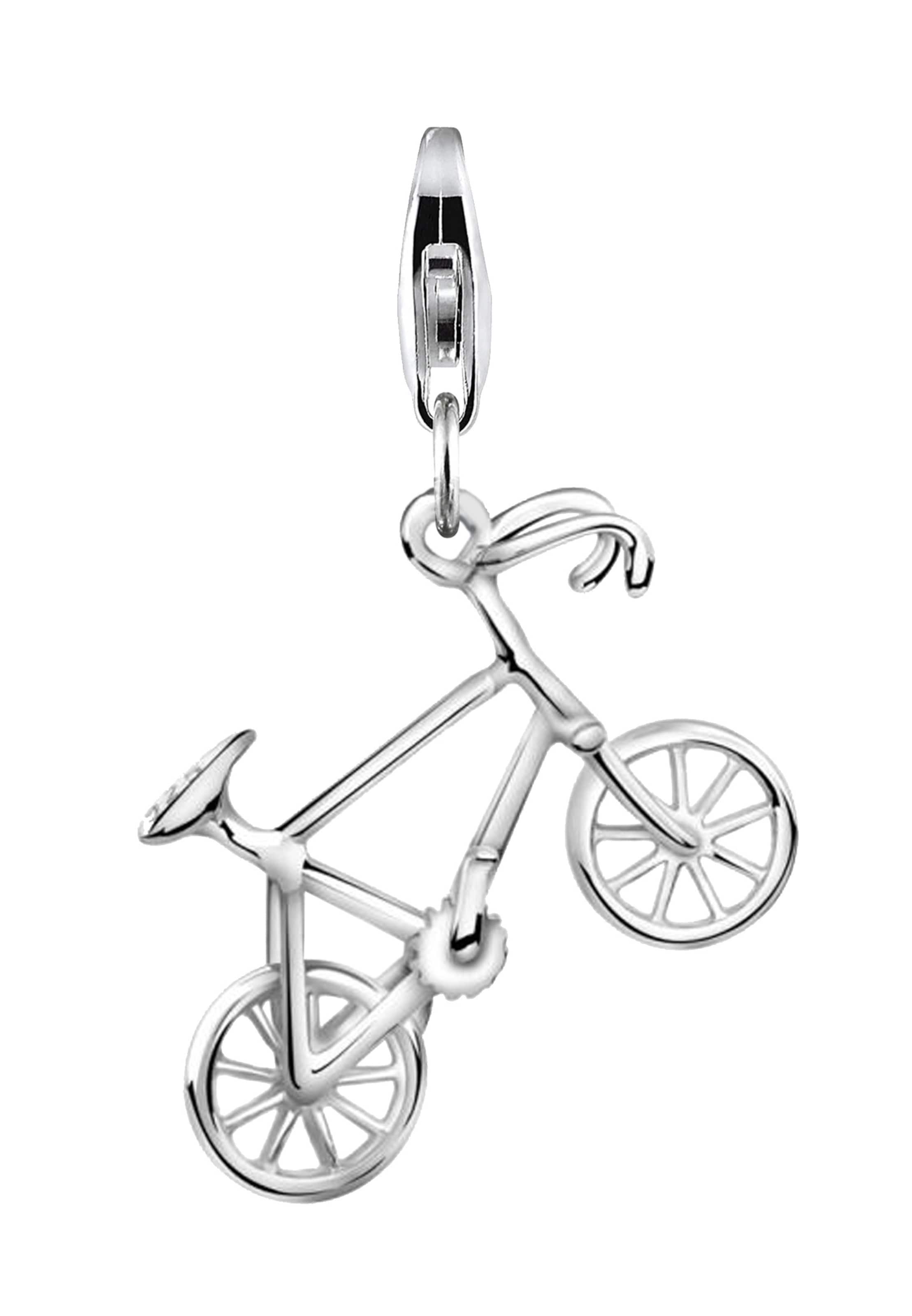 Nenalina Anhänger 'Charm Fahrrad' in Silber: Vorderseite